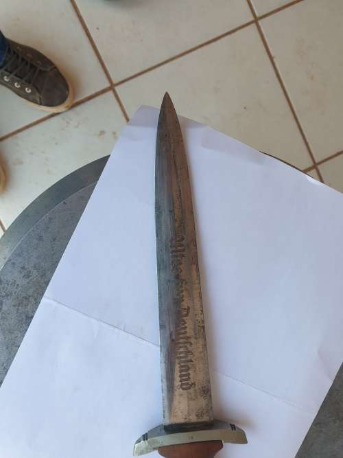 Original German WW II storm troopers officers dagger and scabbard.
